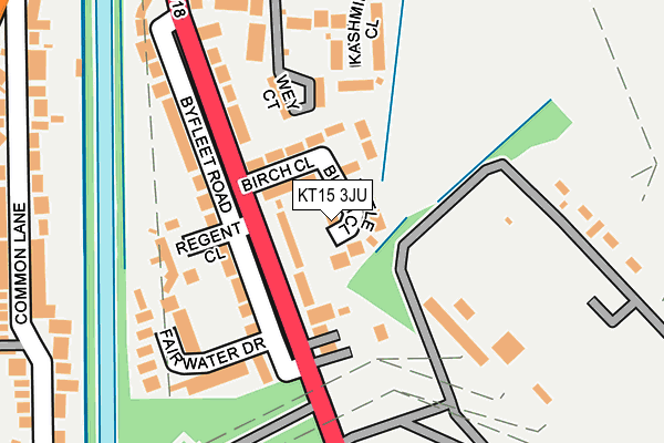 KT15 3JU map - OS OpenMap – Local (Ordnance Survey)