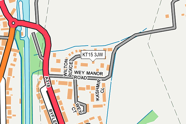 KT15 3JW map - OS OpenMap – Local (Ordnance Survey)
