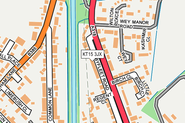 KT15 3JX map - OS OpenMap – Local (Ordnance Survey)