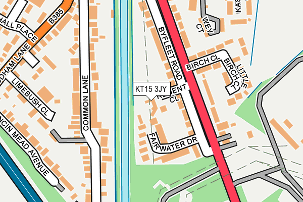 KT15 3JY map - OS OpenMap – Local (Ordnance Survey)