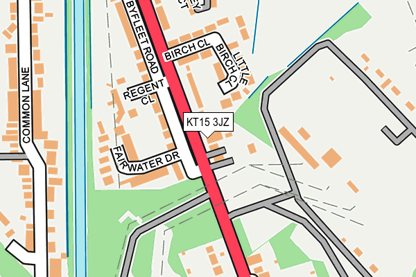 KT15 3JZ map - OS OpenMap – Local (Ordnance Survey)