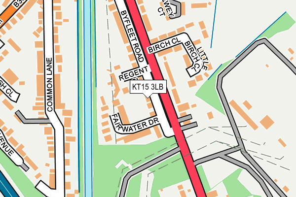 KT15 3LB map - OS OpenMap – Local (Ordnance Survey)