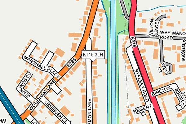 KT15 3LH map - OS OpenMap – Local (Ordnance Survey)