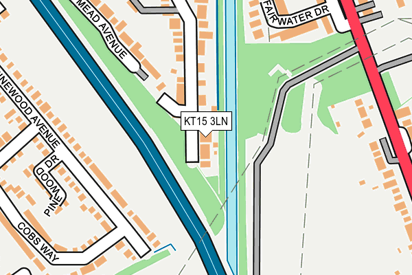KT15 3LN map - OS OpenMap – Local (Ordnance Survey)