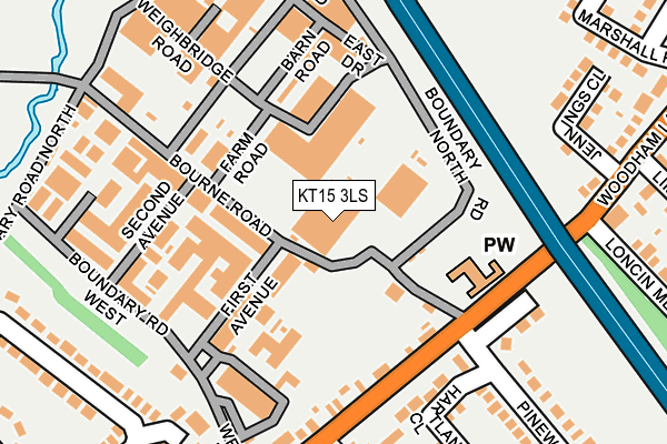 KT15 3LS map - OS OpenMap – Local (Ordnance Survey)