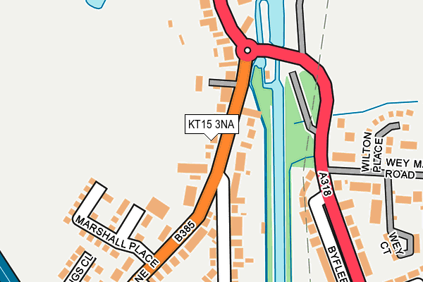 KT15 3NA map - OS OpenMap – Local (Ordnance Survey)