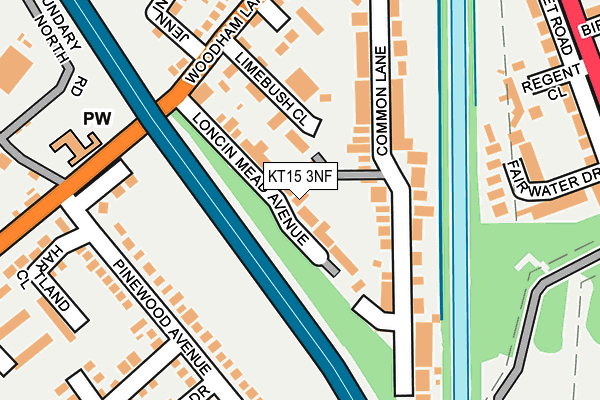 KT15 3NF map - OS OpenMap – Local (Ordnance Survey)