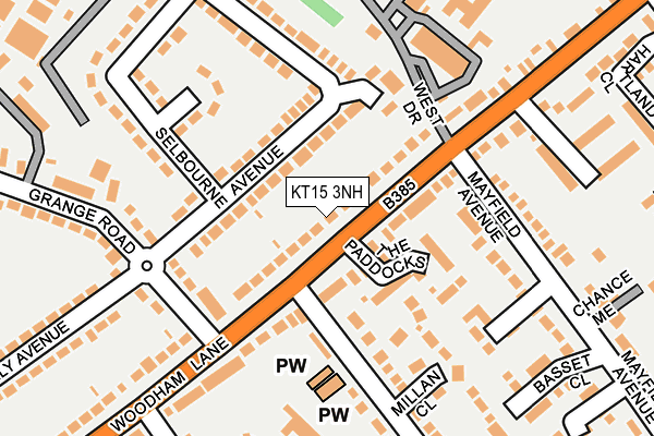 KT15 3NH map - OS OpenMap – Local (Ordnance Survey)