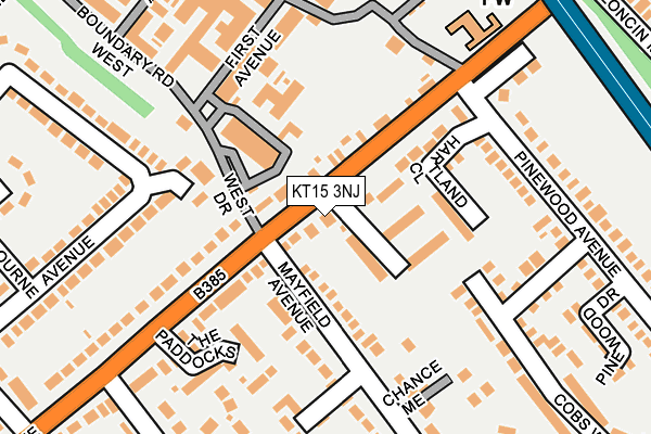 KT15 3NJ map - OS OpenMap – Local (Ordnance Survey)