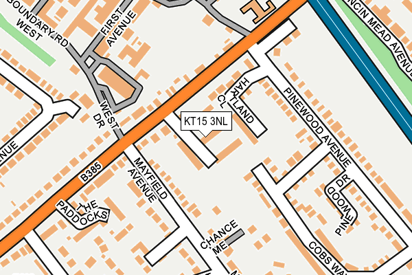 KT15 3NL map - OS OpenMap – Local (Ordnance Survey)