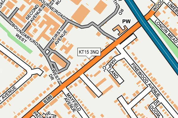 KT15 3NQ map - OS OpenMap – Local (Ordnance Survey)