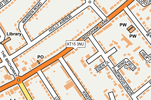 KT15 3NU map - OS OpenMap – Local (Ordnance Survey)