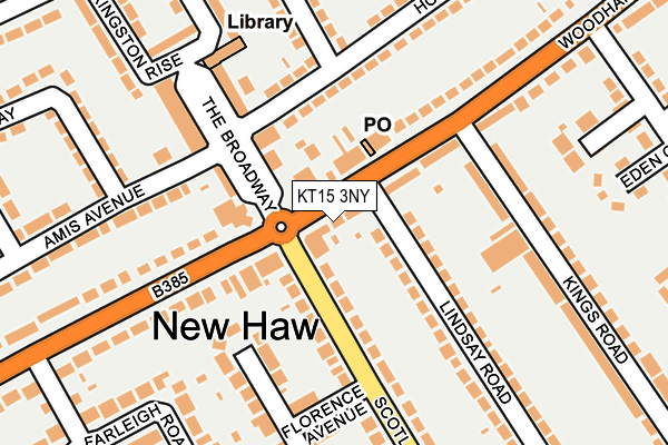 KT15 3NY map - OS OpenMap – Local (Ordnance Survey)