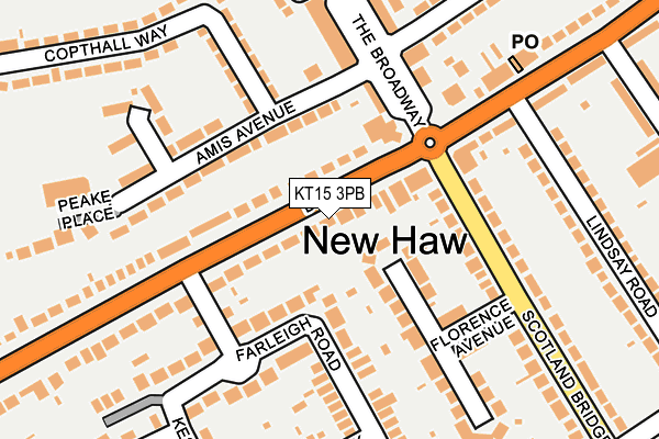 KT15 3PB map - OS OpenMap – Local (Ordnance Survey)