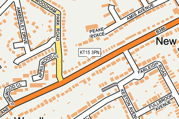 KT15 3PN map - OS OpenMap – Local (Ordnance Survey)