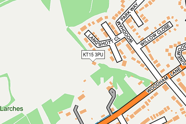 KT15 3PU map - OS OpenMap – Local (Ordnance Survey)