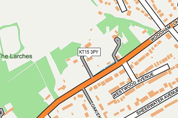 KT15 3PY map - OS OpenMap – Local (Ordnance Survey)