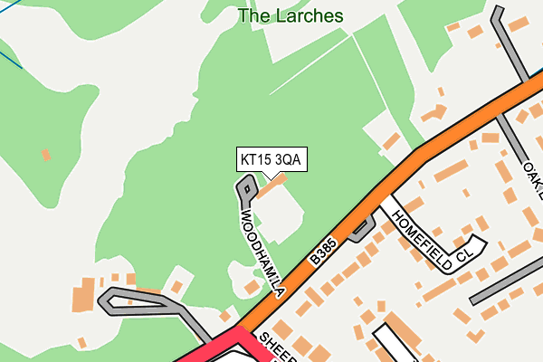 KT15 3QA map - OS OpenMap – Local (Ordnance Survey)