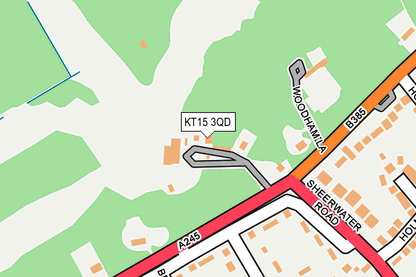 KT15 3QD map - OS OpenMap – Local (Ordnance Survey)