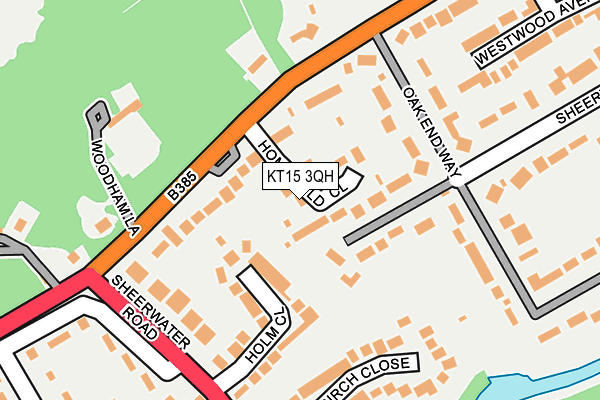 KT15 3QH map - OS OpenMap – Local (Ordnance Survey)