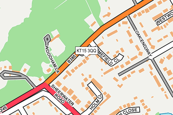 KT15 3QQ map - OS OpenMap – Local (Ordnance Survey)
