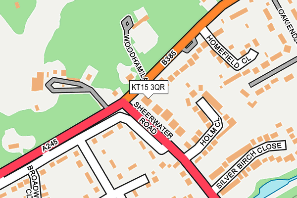 KT15 3QR map - OS OpenMap – Local (Ordnance Survey)