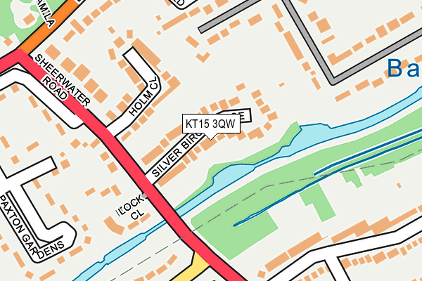 KT15 3QW map - OS OpenMap – Local (Ordnance Survey)