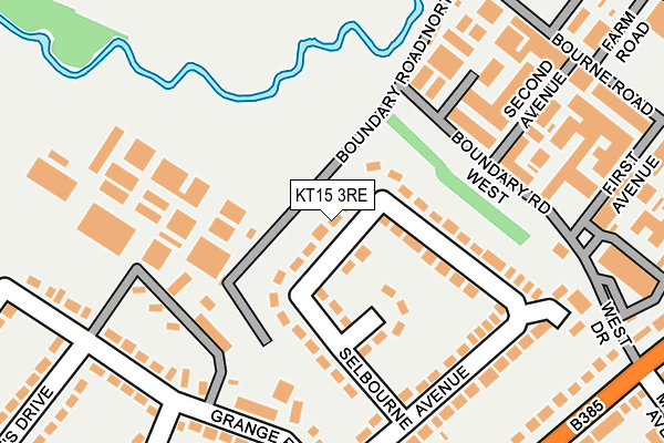KT15 3RE map - OS OpenMap – Local (Ordnance Survey)