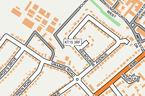 KT15 3RF map - OS OpenMap – Local (Ordnance Survey)