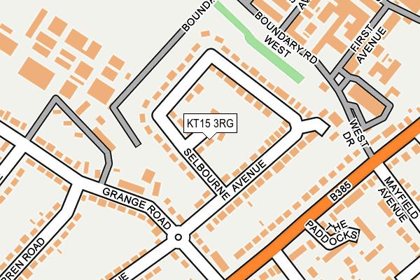KT15 3RG map - OS OpenMap – Local (Ordnance Survey)
