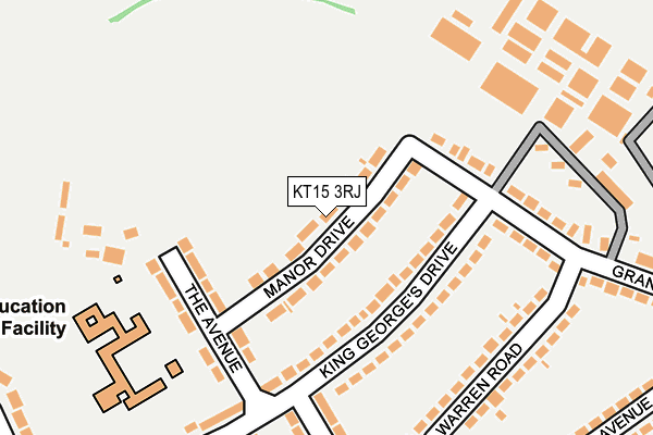 KT15 3RJ map - OS OpenMap – Local (Ordnance Survey)