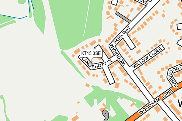 KT15 3SE map - OS OpenMap – Local (Ordnance Survey)