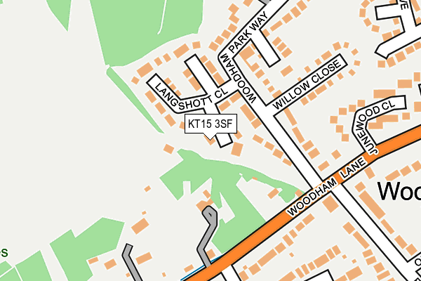 KT15 3SF map - OS OpenMap – Local (Ordnance Survey)