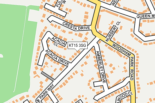 KT15 3SG map - OS OpenMap – Local (Ordnance Survey)
