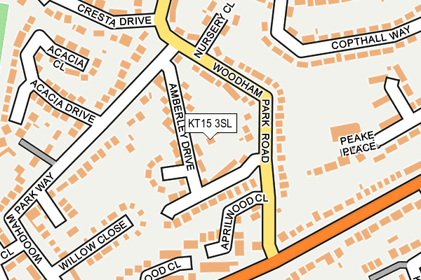 KT15 3SL map - OS OpenMap – Local (Ordnance Survey)