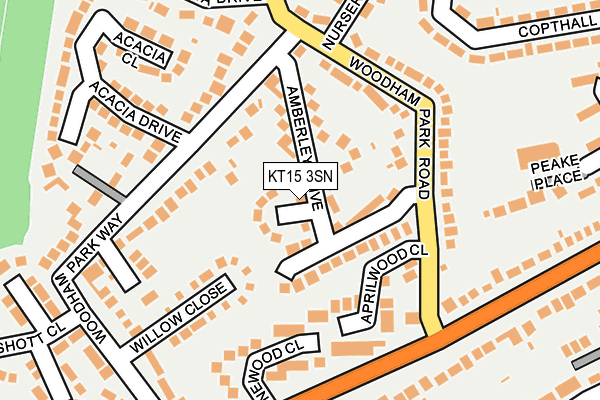 KT15 3SN map - OS OpenMap – Local (Ordnance Survey)