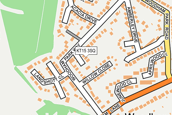KT15 3SQ map - OS OpenMap – Local (Ordnance Survey)