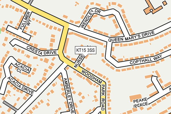 KT15 3SS map - OS OpenMap – Local (Ordnance Survey)