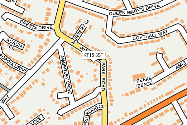 KT15 3ST map - OS OpenMap – Local (Ordnance Survey)