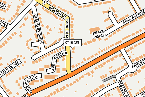 KT15 3SU map - OS OpenMap – Local (Ordnance Survey)