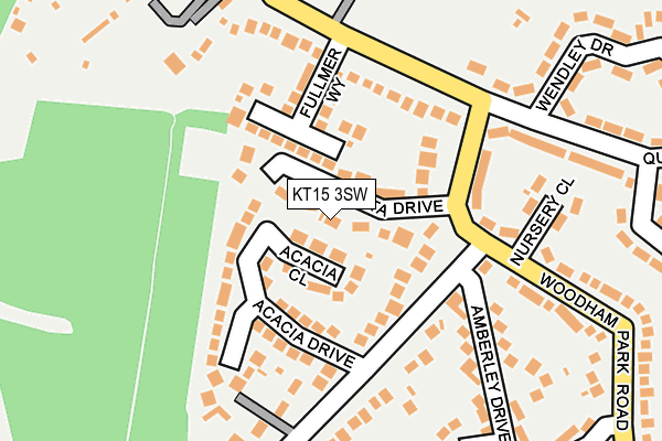 KT15 3SW map - OS OpenMap – Local (Ordnance Survey)