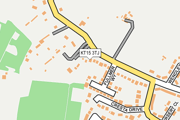 KT15 3TJ map - OS OpenMap – Local (Ordnance Survey)