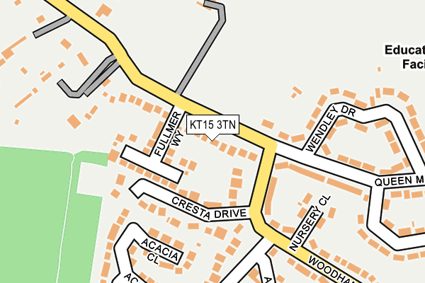 KT15 3TN map - OS OpenMap – Local (Ordnance Survey)