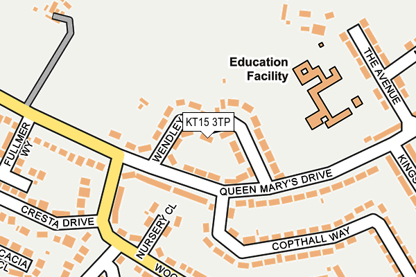KT15 3TP map - OS OpenMap – Local (Ordnance Survey)