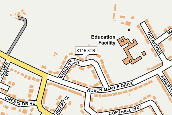 KT15 3TR map - OS OpenMap – Local (Ordnance Survey)