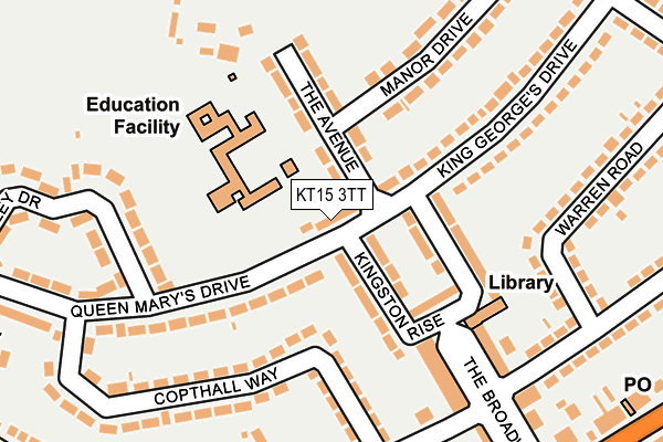 KT15 3TT map - OS OpenMap – Local (Ordnance Survey)