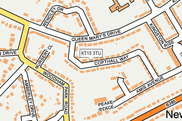 KT15 3TU map - OS OpenMap – Local (Ordnance Survey)
