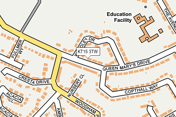 KT15 3TW map - OS OpenMap – Local (Ordnance Survey)