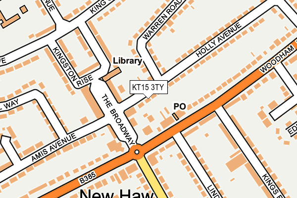 KT15 3TY map - OS OpenMap – Local (Ordnance Survey)