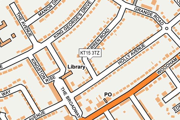 KT15 3TZ map - OS OpenMap – Local (Ordnance Survey)